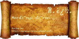 Merényi Áron névjegykártya